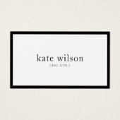 Minimalistisch Modernes Schwarz-weißes Beruflich (Vorderseite)