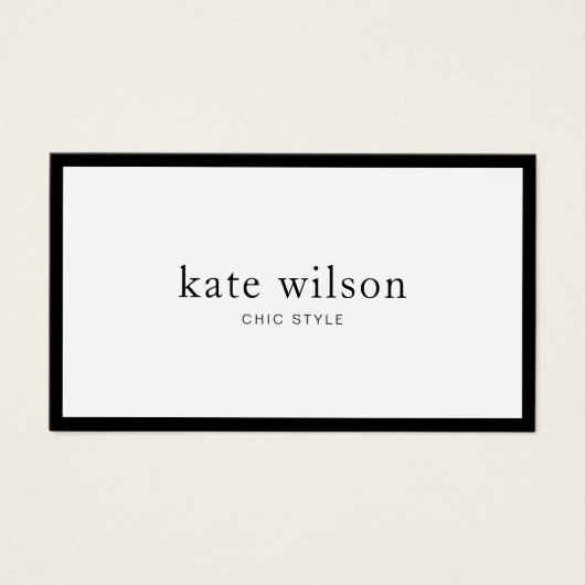 Minimalistisch Modernes Schwarz-weißes Beruflich (Vorderseite)