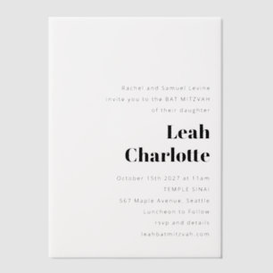 Minimalistisch Modernes Schwarz-weißes einfaches B Pergament Einladungen