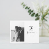 Minimalistisch Modernes Schwarz-weißes Foto Save t Postkarte (Stehend Vorderseite)