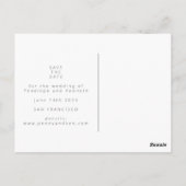 Minimalistisch Modernes Schwarz-weißes Foto Save t Postkarte (Rückseite)