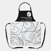 Minimalistisch Modernes, Schwarz-weißes Friseurstu Schürze (Vorderseite)