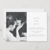 Minimalistisch Modernes Schwarz-weißes Lässiges Fo Save The Date (Vorderseite)