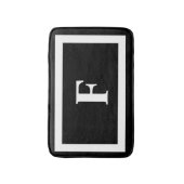 Minimalistisch Modernes Schwarz-weißes Monogramm Badematte (Vorderseite Vertikal)