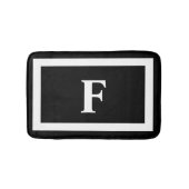 Minimalistisch Modernes Schwarz-weißes Monogramm Badematte (Vorderseite)