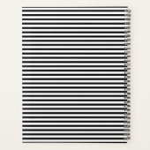 Minimalistisch modernes Schwarz-weißes Streifenmus Planer (Rückseite)