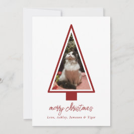 Minimalistisch Modernes Script Pet Foto Weihnachte Feiertagskarte