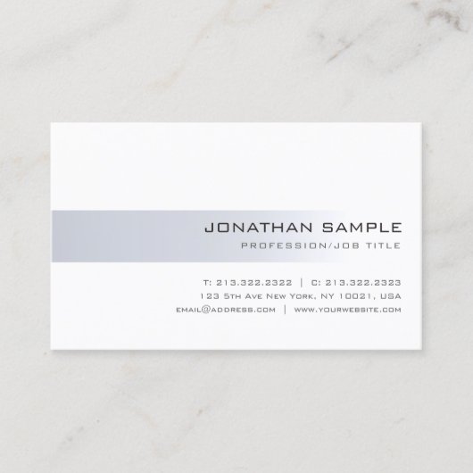 Minimalistisch Modernes Silver Trendy Beruflich Sc Visitenkarte (Vorderseite)