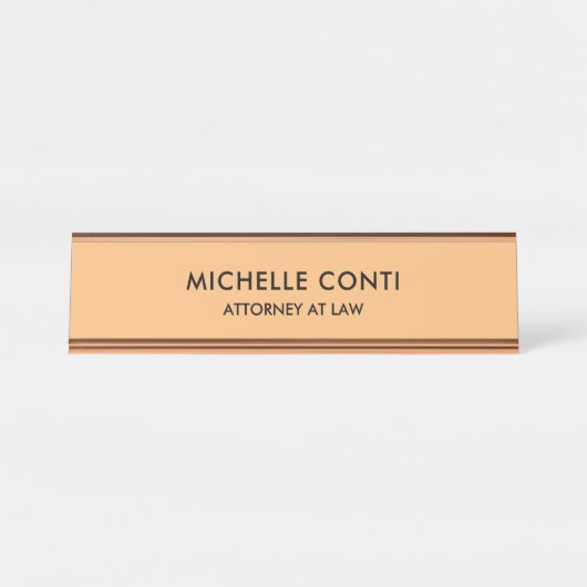 Minimalistisch Modernes, stilvolles Beruflich Schreibtischnamensplakette (Vorderseite )