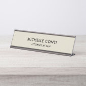 Minimalistisch Modernes, stilvolles Beruflich Schreibtischnamensplakette (Vorderseite )