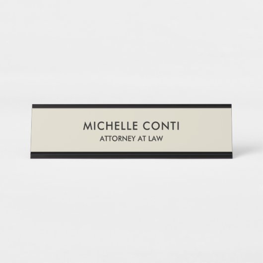 Minimalistisch Modernes, stilvolles Beruflich Schreibtischnamensplakette (Vorderseite )