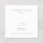 Minimalistisch Modernes Template Luxus Beruflich Quadratische Visitenkarte (Rückseite)