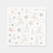 Minimalistisch Modernes Weihnachtsthema Art Serviette (Vorderseite)