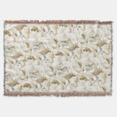 Minimalistisch Modernes Weißes Peonie-Gebirge Decke (Vorderseite)