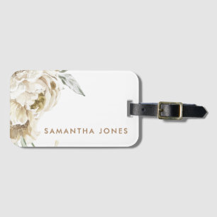 Minimalistisch Modernes Weißes Peonie-Gebirge Gepäckanhänger