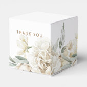 Minimalistisch Modernes Weißes Peonie-Gebirge Geschenkschachtel (Rückseite)