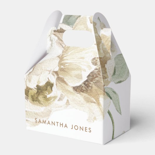 Minimalistisch Modernes Weißes Peonie-Gebirge Geschenkschachtel (Vorderseite)