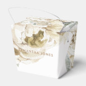 Minimalistisch Modernes Weißes Peonie-Gebirge Geschenkschachtel (Rückseite)