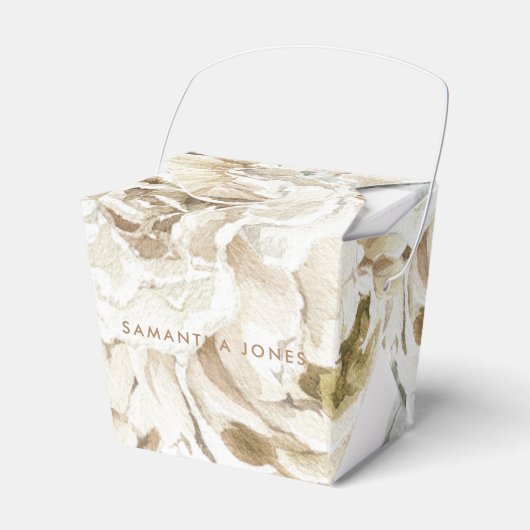 Minimalistisch Modernes Weißes Peonie-Gebirge Geschenkschachtel (Vorderseite)