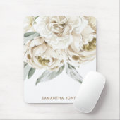Minimalistisch Modernes Weißes Peonie-Gebirge Mousepad (Mit Mouse)