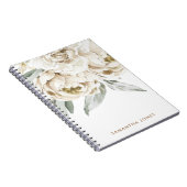 Minimalistisch Modernes Weißes Peonie-Gebirge Notizblock (Rechte Seite)