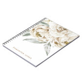 Minimalistisch Modernes Weißes Peonie-Gebirge Notizblock (Linke Seite)