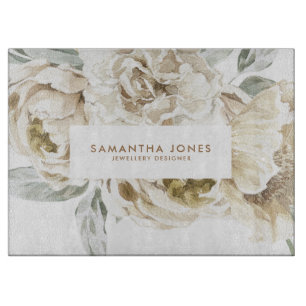 Minimalistisch Modernes Weißes Peonie-Gebirge Schneidebrett