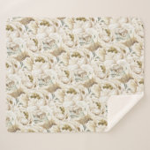 Minimalistisch Modernes Weißes Peonie-Gebirge Sherpadecke (Vorderseite (Horizontal))