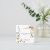 Minimalistisch Modernes Weißes Peonie-Gebirge Telefonnummerkarte (Stehend Vorderseite)