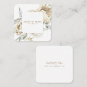 Minimalistisch Modernes Weißes Peonie-Gebirge Telefonnummerkarte (Vorne/Hinten)