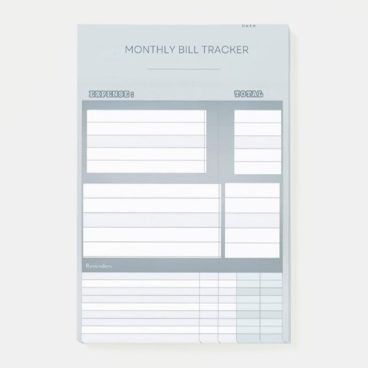 Minimalistisch-Monatsschrift-Bill-Tracker-Sticker  Post-it Klebezettel (Vorderseite)