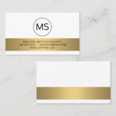 Minimalistisch / Monogramm / Gold Bar metallisch Visitenkarte (Vorne/Hinten)