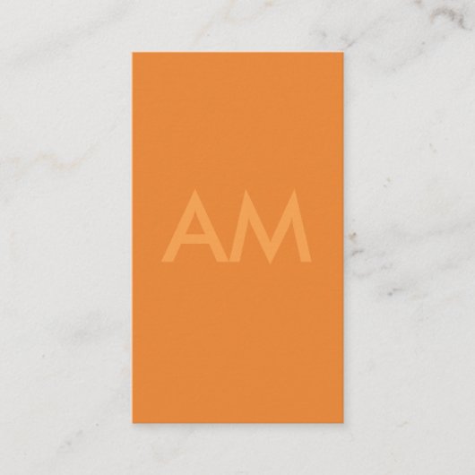 Minimalistisch Monogramm Orange Visitenkarte (Vorderseite)