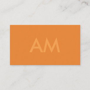Minimalistisch Monogramm Orange Visitenkarte