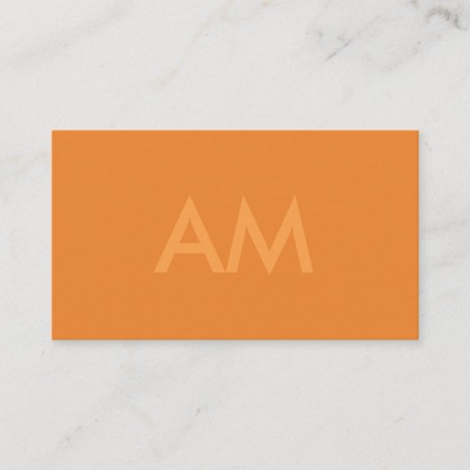 Minimalistisch Monogramm Orange Visitenkarte (Vorderseite)