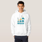 Minimalistisch Moschee Hoodie - Deep Aquamarin & G (Vorne ganz)