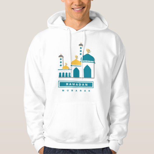 Minimalistisch Moschee Hoodie - Deep Aquamarin & G (Vorderseite)