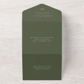 Minimalistisch Moss Green Wedding All In One Einladung (Außenbereich)