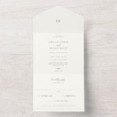 Minimalistisch Moss Green Wedding All In One Einladung (Innen Boden)