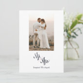 Minimalistisch Mr. & Mrs. We Eloped Announcement C Einladung (Stehend Vorderseite)