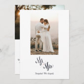 Minimalistisch Mr. & Mrs. We Eloped Announcement C Einladung (Vorne/Hinten)