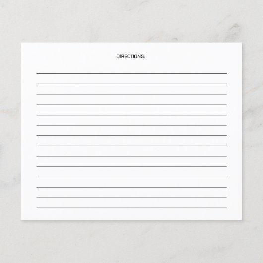 Minimalistisch Mushroom Einfache Kulinarische Kart (Rückseite)