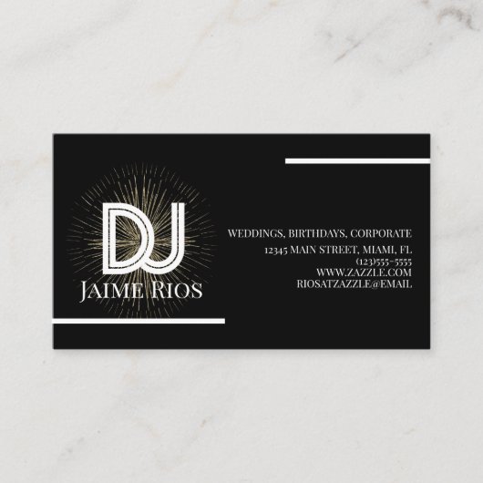 Minimalistisch Music Producer Black Gold-Visitenka Visitenkarte (Vorderseite)