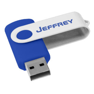 Minimalistisch, Name, Blau und Weiß USB-Flash-Lauf USB Stick