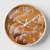 Minimalistisch, Name, Challah Brot Küchenschloss U Uhr (Vorderseite)