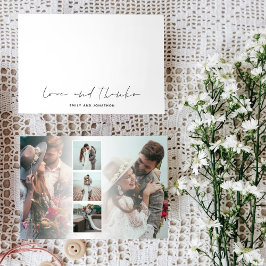 Minimalistisch Name Script Foto Hochzeit Liebe Dan Mitteilungskarte