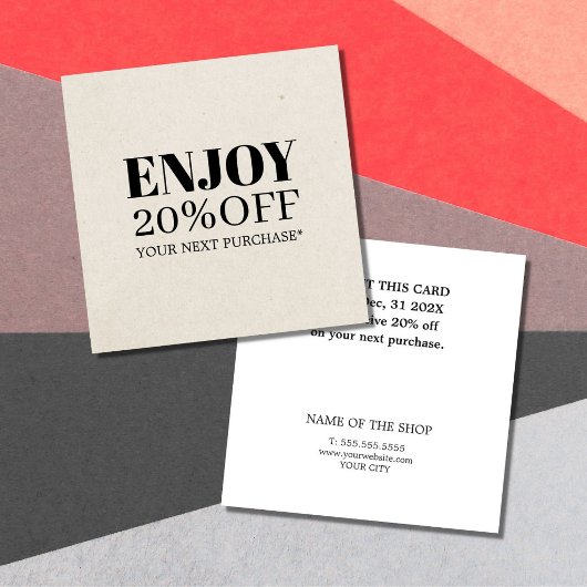 Minimalistisch Natural Schwarz-weiß Coupon