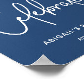 Minimalistisch Navy Blauer Duschkopf Begrüßungszei Poster (Ecke)