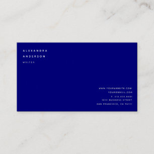 Minimalistisch Navy Blue 2 Sprachen Business Card Visitenkarte