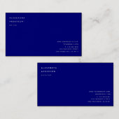 Minimalistisch Navy Blue 2 Sprachen Business Card Visitenkarte (Vorne/Hinten)